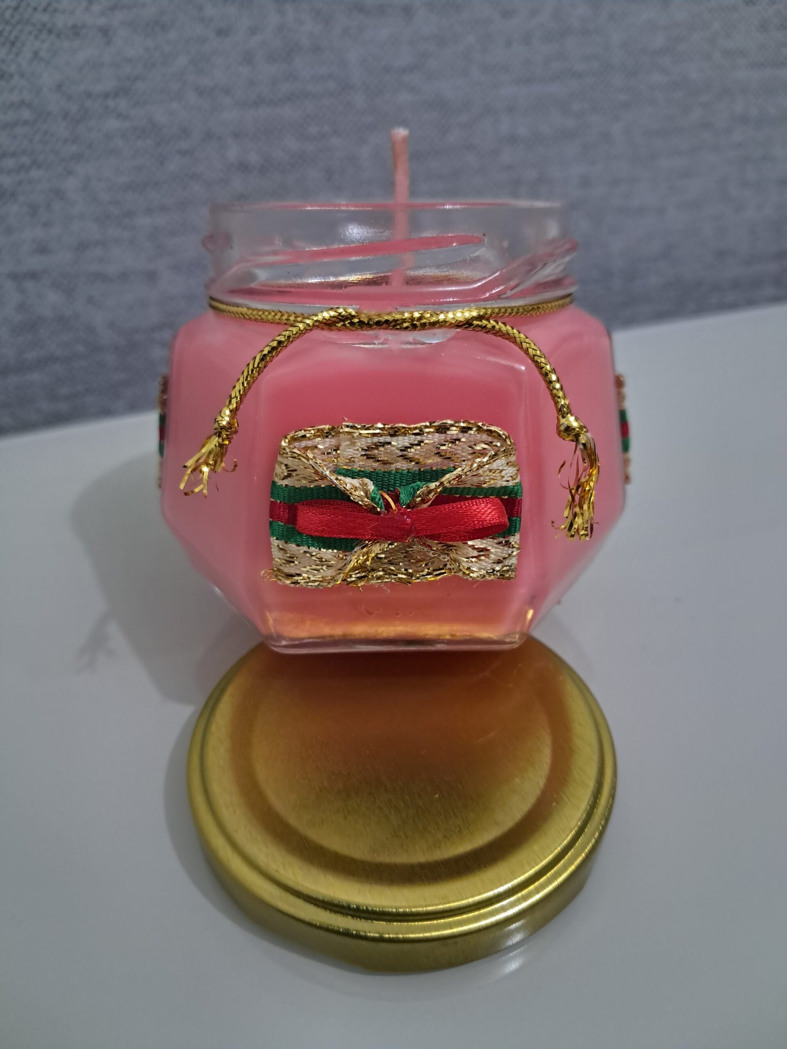 Vela Pote Sextavado Rosa